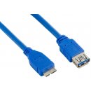4World 08975 USB 3.0 AF- Micro BM 5m, modrý