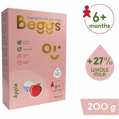 Beggs Mléčná 7zrnná kaše jablečná 200 g – Zboží Mobilmania