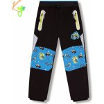 Kugo Chlapecké softshellové kalhoty zateplené tmavě šedá signální zipy šedá – Zboží Mobilmania