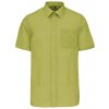 Pánská Košile Kariban pánská košile s krátkým rukávem ACE světle zelená