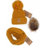 Z&Z Zimní čepice 3v1 komínek medová hořčice – Zboží Mobilmania