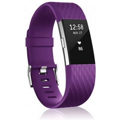 BStrap Silicone Diamond Small řemínek na Fitbit Charge 2, purple SFI002C27 – Zboží Mobilmania