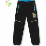 Kugo HK5612 Chlapecké softshellové kalhoty zateplené černá / tyrkysové zipy – Zboží Mobilmania