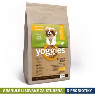 Yoggies minigranule lisované za studena s probiotiky Krůtí maso & jáhly 5 kg – Sleviste.cz