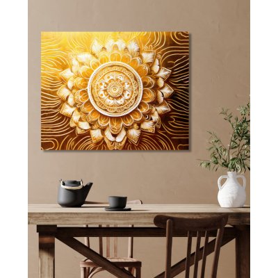 ZUTY Obrazy na stěnu - Zlatá mandala Rozměr: 80x100 cm, Rámování: vypnuté plátno na rám – Zboží Mobilmania
