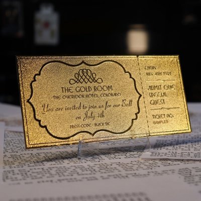 FaNaTtik The Shining replika The Gold Room Collectible Ticket pozlaceno