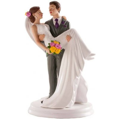 Svatební figurka na dort 20cm žena v naruči muže Dekora