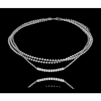 Minet Stříbrný řetízek na kotník se zirkony JMAS8024SB24 – Zboží Dáma