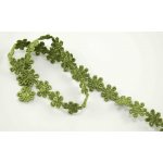 Vzdušná krajka kytička - khaki - šířka 1,3 cm – Zboží Dáma