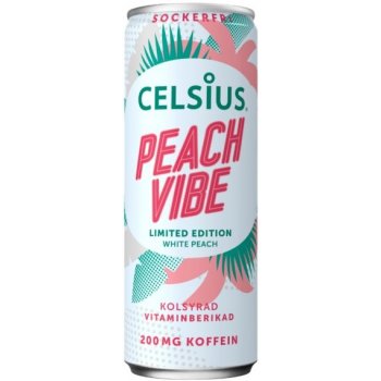 Celsius Energetický Nápoj Peach Vibe Příchuť Broskev 355 ml