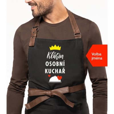 Kariban Zástěra pro muže se jménem Exclusive Osobní kuchař Černá Black – Hledejceny.cz