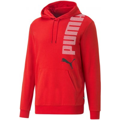 PUMA ESS+ LOGO LAB HOODIE TR 67337411 Červené – Zboží Mobilmania