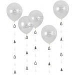 Ginger Ray Balónky latexové transparentní s konfetami Merry Christmas a závěsem 30 cm – Zboží Dáma