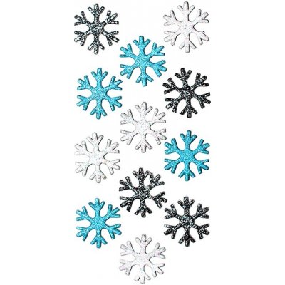 DP Craft Samolepky vánoční 3D glitrové - SNOWFLAKES, 12 Ks – Zboží Dáma