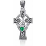 Fantasy Šperky Stříbrný přívěsek Claddagh keltský kříž se čtyřlístkem P3433 – Sleviste.cz
