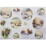 Itd. Collection Rýžový papír Zasněžené domečky v kruzích A4 – Zboží Dáma