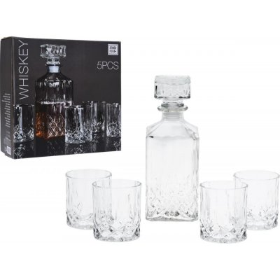 EXCELLENT Whiskey set karafa + sklenice sada 5 ks křišťálové sklo 900 ml – Zboží Dáma