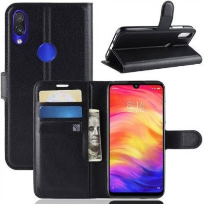 Pouzdro Stand PU kožené peněženkové Xiaomi Redmi Note 7 - černé – Zboží Mobilmania