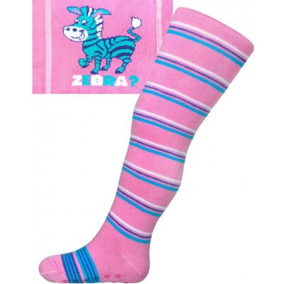 New Baby Bavlněné punčocháčky s ABS růžové zebra s pruhy – Zboží Mobilmania