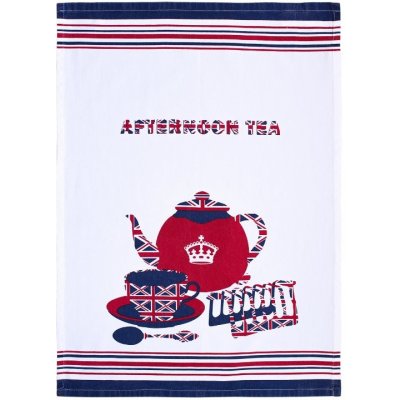 SCANquilt utěrka DEKORO tea bílomodročervená 50 x 70 cm – Zboží Dáma