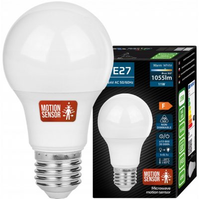 LED21 LED žárovka E27 11W s mikrovlným soumrakovým a pohybovým senzorem, CCD, 1055lm TEPLÁ – Hledejceny.cz