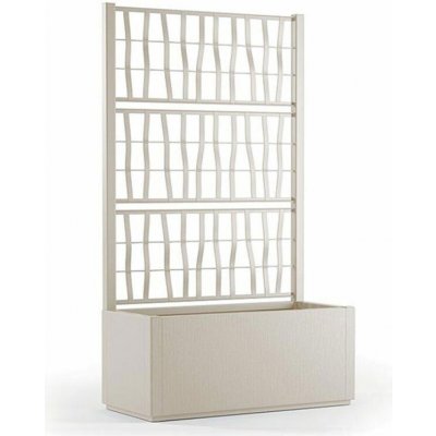 STEFANPLAST Truhlík vyvýšený záhon s mřížkou ETHICA 80x36x142cm krémově bílá – Sleviste.cz