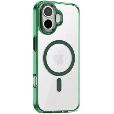 AppleKing transparentní kryt s barevným rámečkem a MagSafe pro iPhone 17 - zelený – Zboží Mobilmania