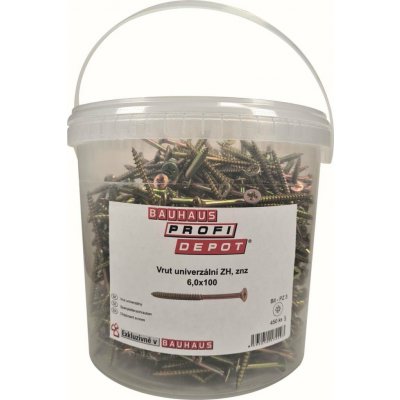 Profi Depot Univerzální vrut, ø 6 × 100 mm, PZ2, zápustná hlava, 450 ks 7249 – Hledejceny.cz