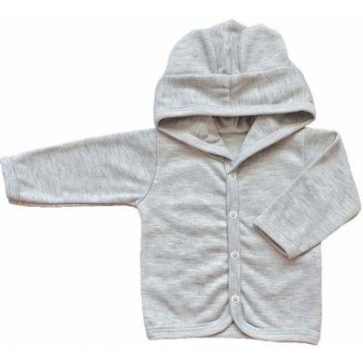 Kojenecká bavlněná mikinka s kapucí šedá – Zboží Dáma