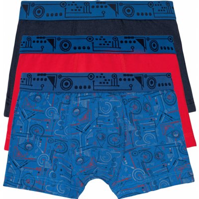 Pepperts chlapecké boxerky BIO, 3 kusy modrá/navy modrá/červená