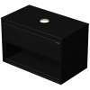 Koupelnový nábytek Emmy Design EMMY 80 cm černá/černá s jednou zásuvkou a otevřenou nikou, pro umyvadla na desku (A3686/A3686)