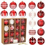 SPRINGOS Vánoční baňky bílo-červené mix 8cm sada 16ks CA0872-XG – Zboží Dáma