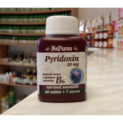 MedPharma Pyridoxin vitamin B6 20 mg 67 tablet – Zboží Mobilmania