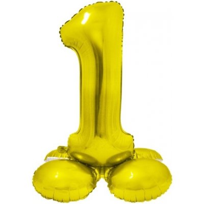 Godan Balónek fóliový číslice 1 samostojná zlatá 72 cm