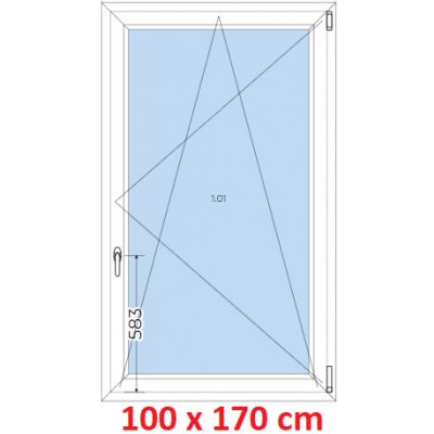Soft Plastové okno 100x170 cm otevíravé a sklopné