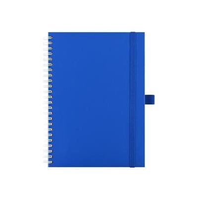 Notes koženkový SIMPLY A5 linkovaný modrá/bílá spirála