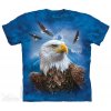 Pánské Tričko Pánské batikované triko The Mountain Guardian Eagle modré