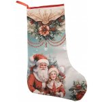 Clayre & Eef Vánoční punčocha Santa s děvčátkem M - 25*1*36 cm – Hledejceny.cz
