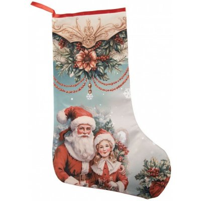 Clayre & Eef Vánoční punčocha Santa s děvčátkem M - 25*1*36 cm – Hledejceny.cz