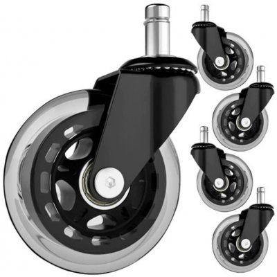 Malatec Náhradní ložisková kolečka pro kancelářské židle, pryž/kov, 7,5 cm průměr, maximální zatížení 50 kg – Hledejceny.cz