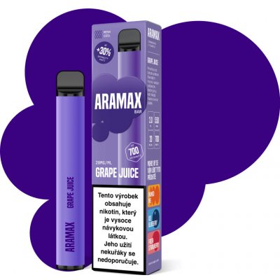 Aramax Bar 700 Grape Juice 20 mg 700 potáhnutí 1 ks – Hledejceny.cz