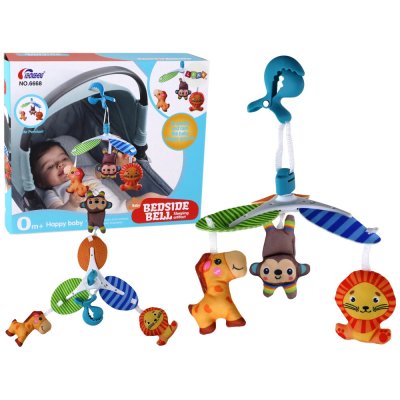LEANToys Dětský kolotoč do postýlky s klipem se zvířátky – Sleviste.cz