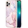 Pouzdro a kryt na mobilní telefon Apple PROTEMIO 64129 IMD MARBLE Ochranný kryt Apple iPhone 15 Pro ROSE GOLD