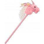 Kůň jednorožec na tyči plyš 80cm na baterie se zvukem Teddies růžový v sáčku – Hledejceny.cz