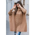 Fashionweek Pletené pončo svetr s rolákem JK LUNA Camel – Zbozi.Blesk.cz