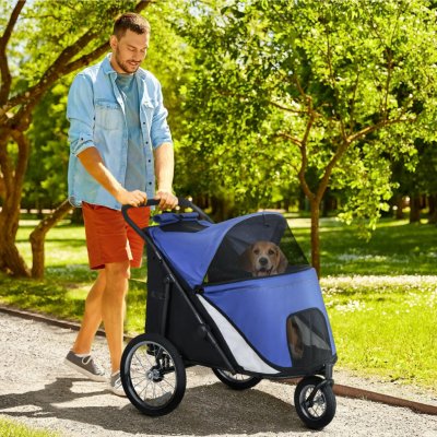 PawHut Skládací vozík pro psy s bezpečnostním pásem 111 x 70 x 97,5 cm – Hledejceny.cz