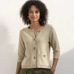 Propínací svetr s rukávy k loktům a kapsami konopná – Zbozi.Blesk.cz