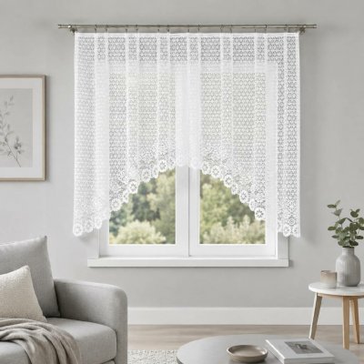 Dekorační oblouková krátká záclona na žabky FAUSTYNA 140 bílá 250x140 cm MyBestHome – Hledejceny.cz