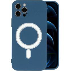 Pouzdro 1Mcz MagSilicone TPU Ochranné s MagSafe Apple iPhone 12 Pro Max tmavě modré