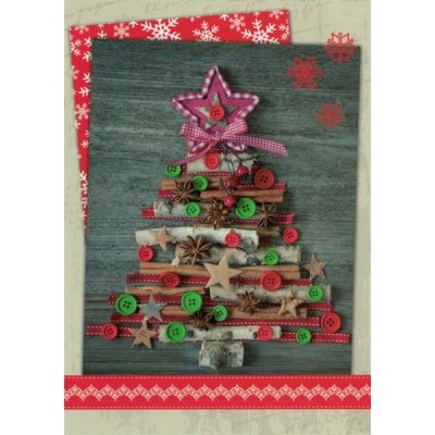 Pohlednice Vánoční knoflíkový stromek – Zboží Dáma